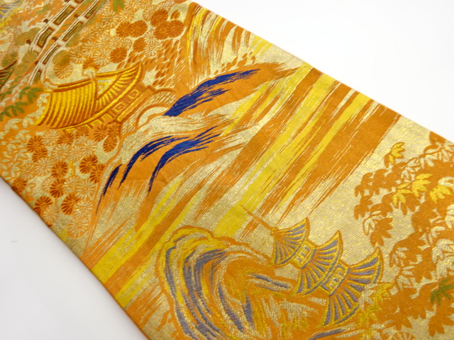 1594 有田焼 其泉窯 染錦四方木甲章花文 大皿 31cm 1594